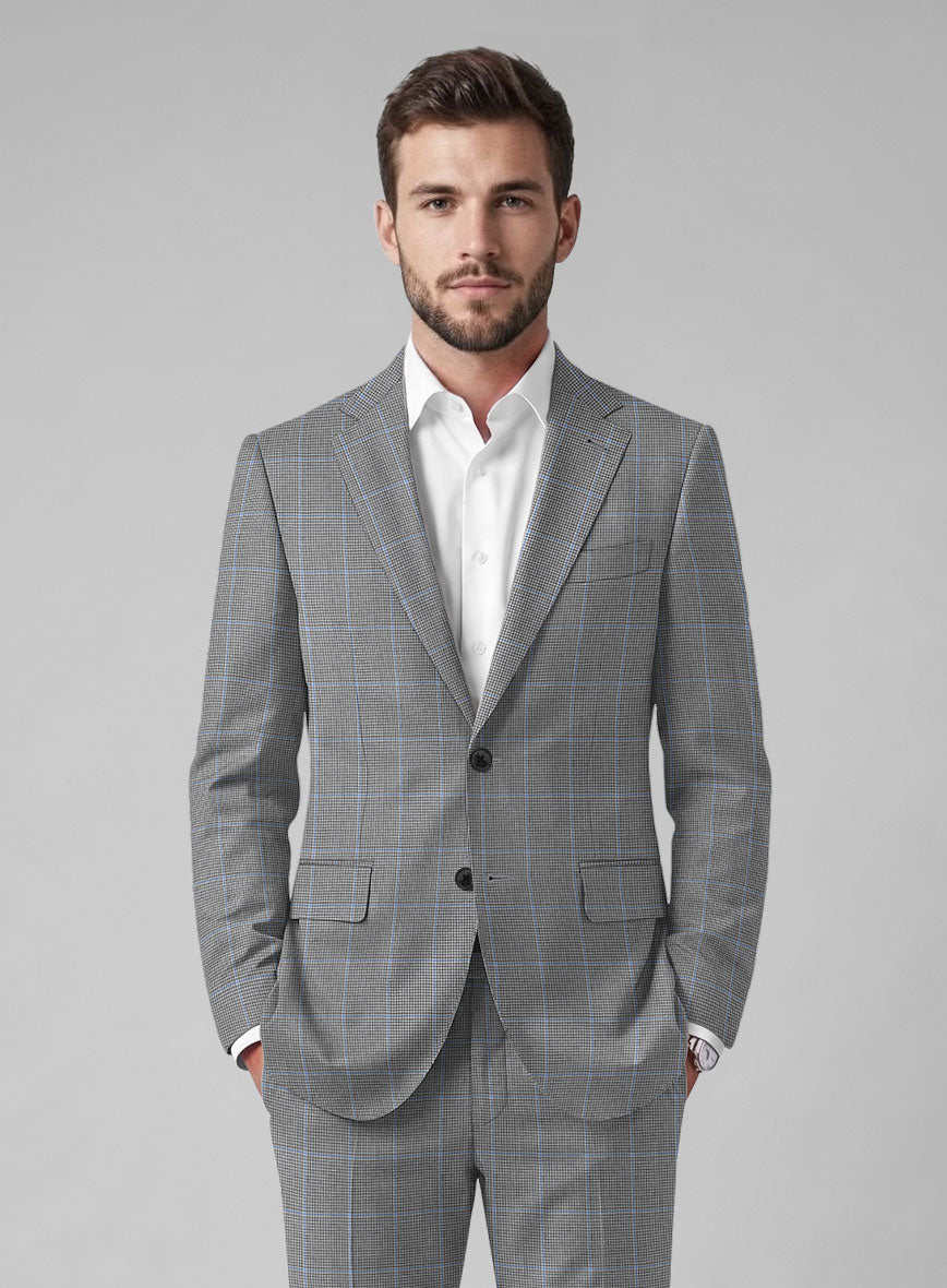 Hardy Minnis Houndstooth Check Wool Suit - StudioSuits