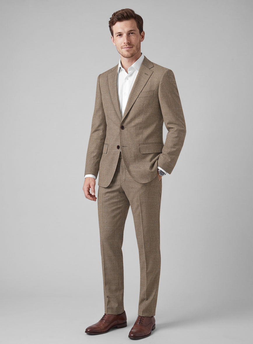 Hardy Minnis Light Brown Twill Wool Suit - StudioSuits