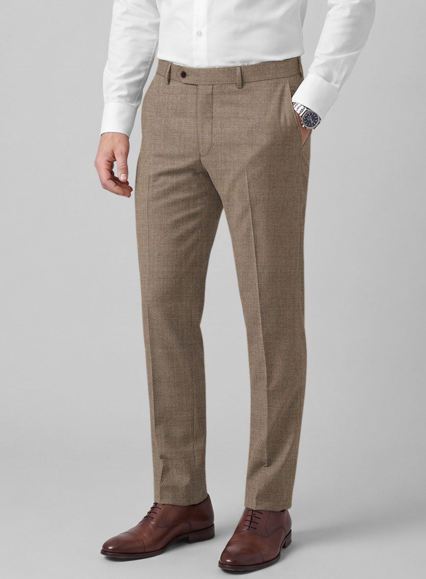 Hardy Minnis Light Brown Twill Wool Suit - StudioSuits