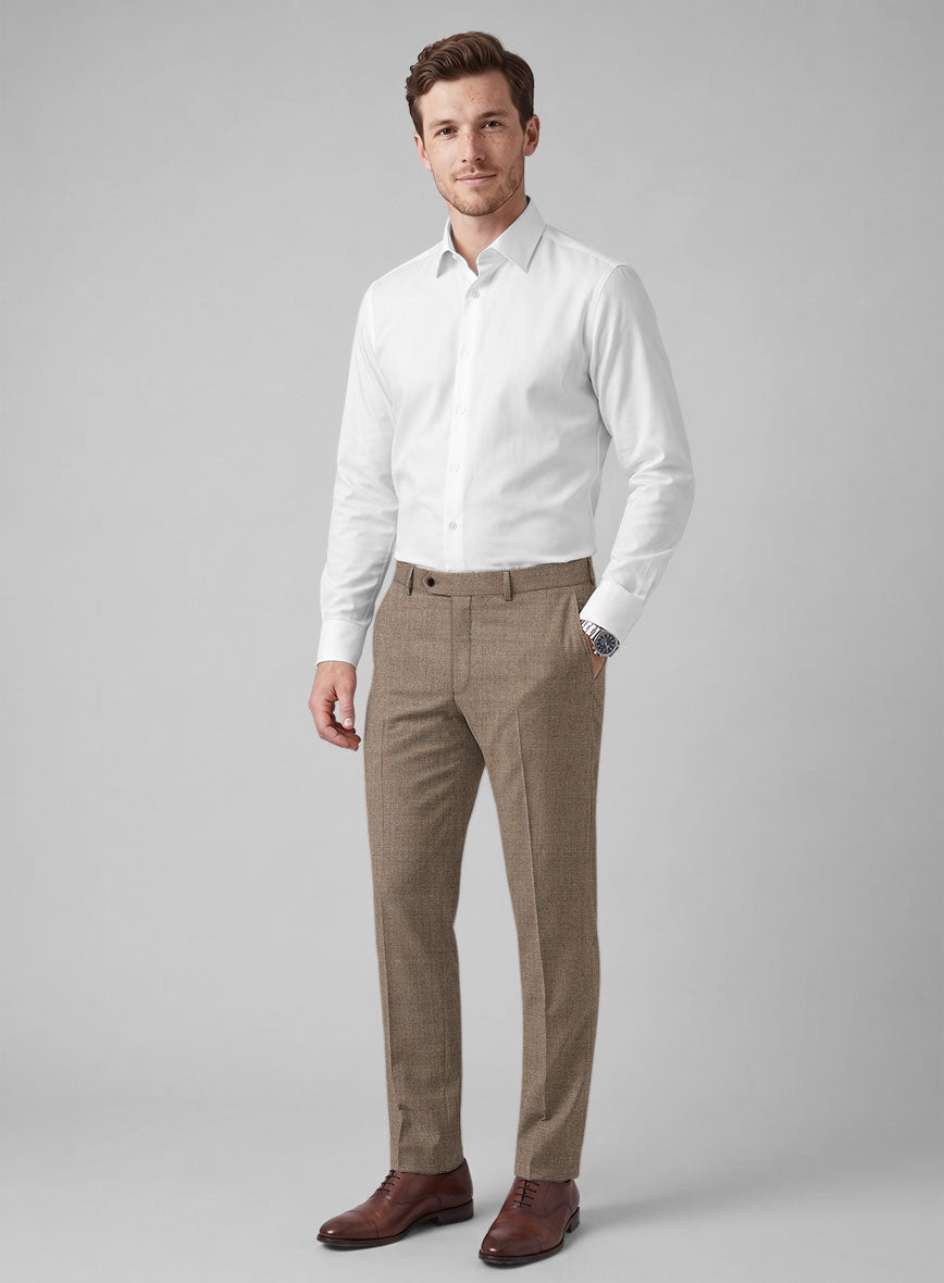Hardy Minnis Light Brown Twill Wool Suit - StudioSuits
