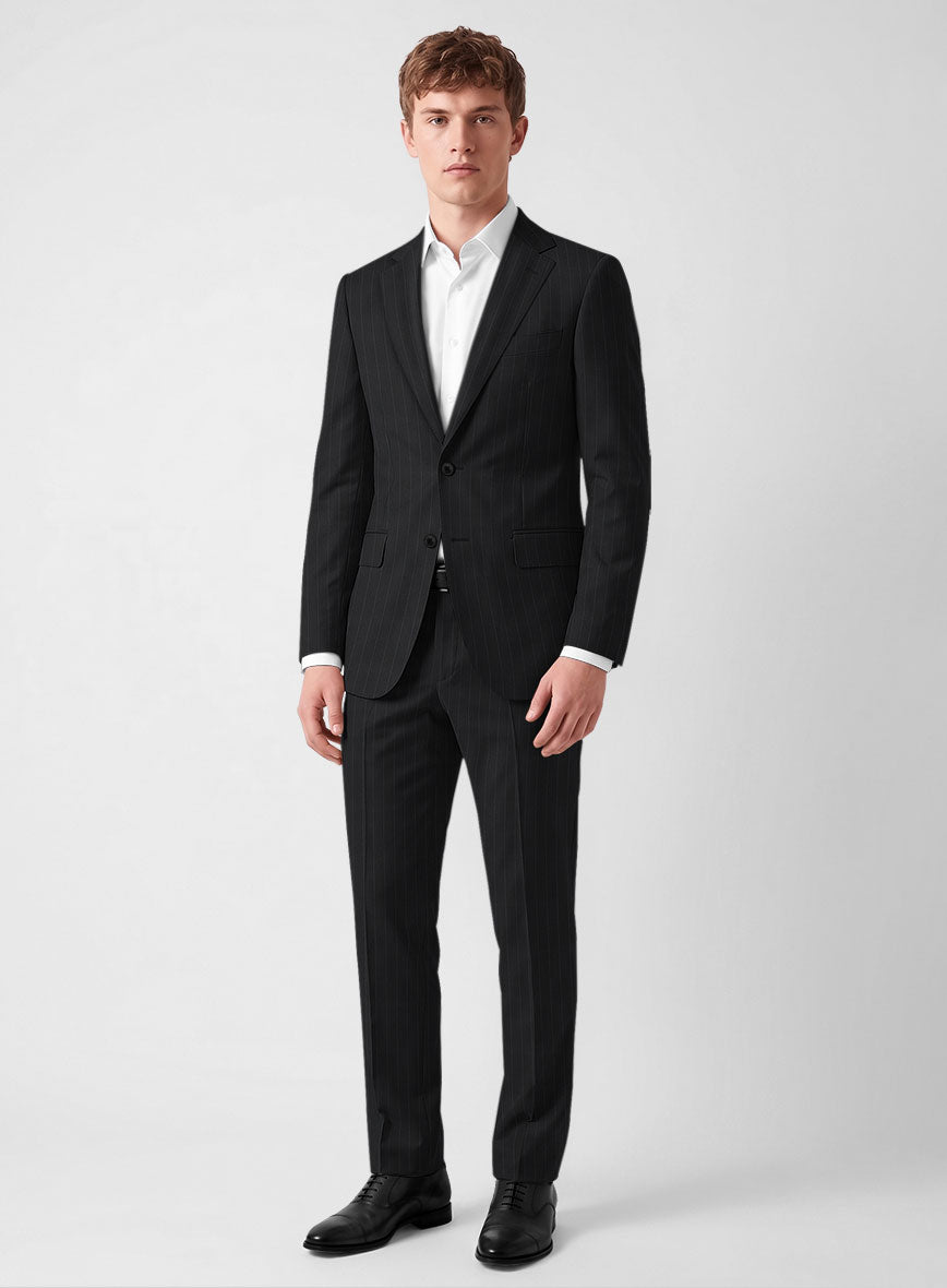 Hardy Minnis Midnight Blue Chalkstripe Wool Suit - StudioSuits
