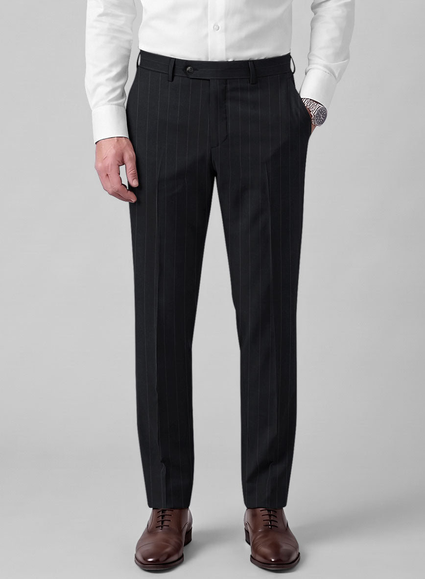 Hardy Minnis Midnight Blue Pinstripe Wool Pants - StudioSuits