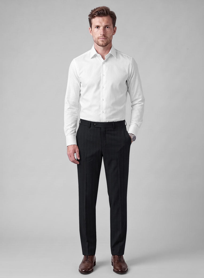 Hardy Minnis Midnight Blue Pinstripe Wool Pants - StudioSuits