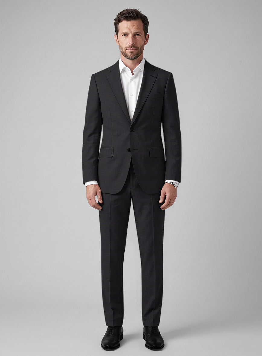 Hardy Minnis Pane Charcoal Wool Suit - StudioSuits
