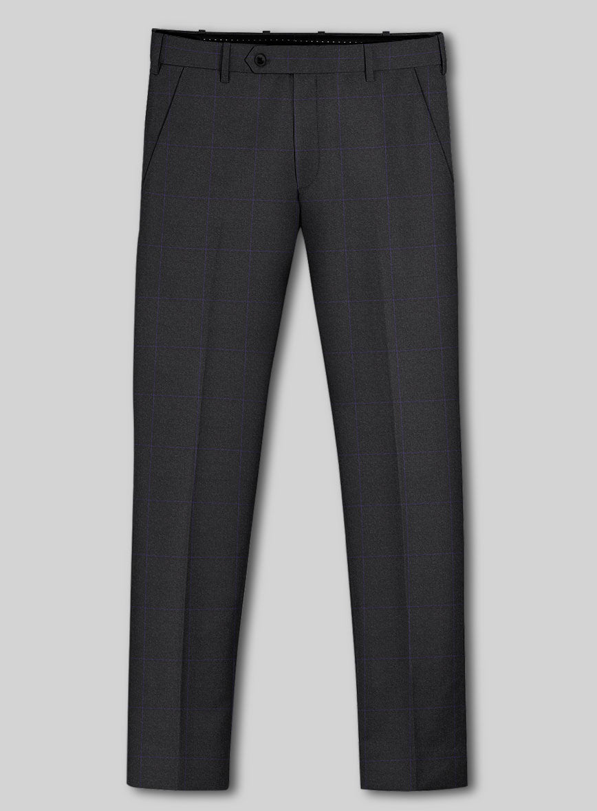 Hardy Minnis Pane Charcoal Wool Pants - StudioSuits