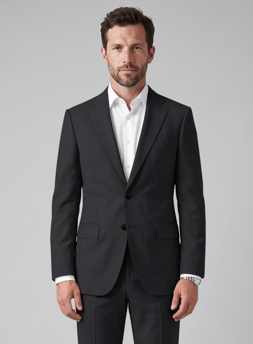 Hardy Minnis Pane Charcoal Wool Suit - StudioSuits
