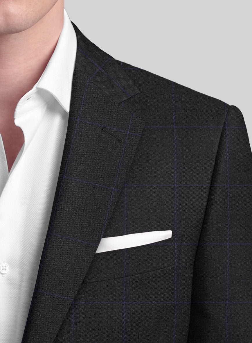 Hardy Minnis Pane Charcoal Wool Suit - StudioSuits