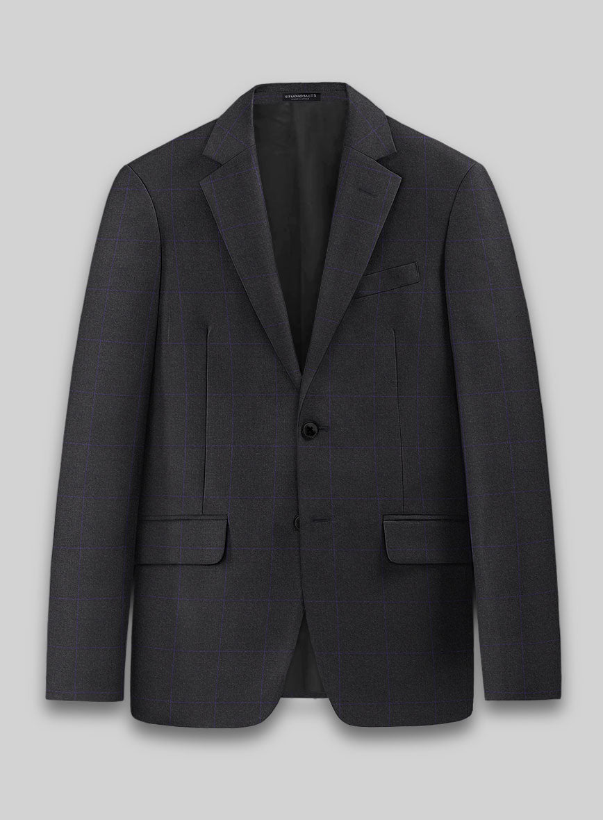 Hardy Minnis Pane Charcoal Wool Jacket - StudioSuits