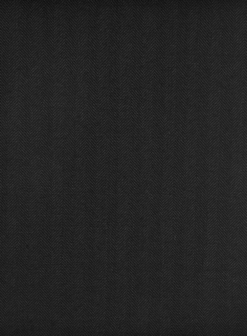 Hardy Minnis Black Herringbone Wool Pants - StudioSuits