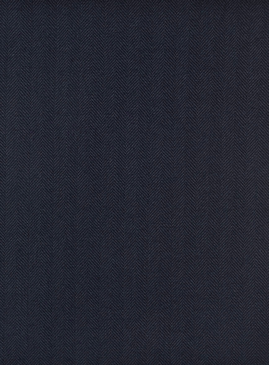 Hardy Minnis Blue Herringbone Wool Pants - StudioSuits