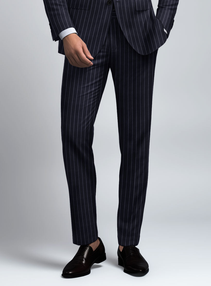Hardy Minnis Blue Rope Stripe Wool Suit - StudioSuits