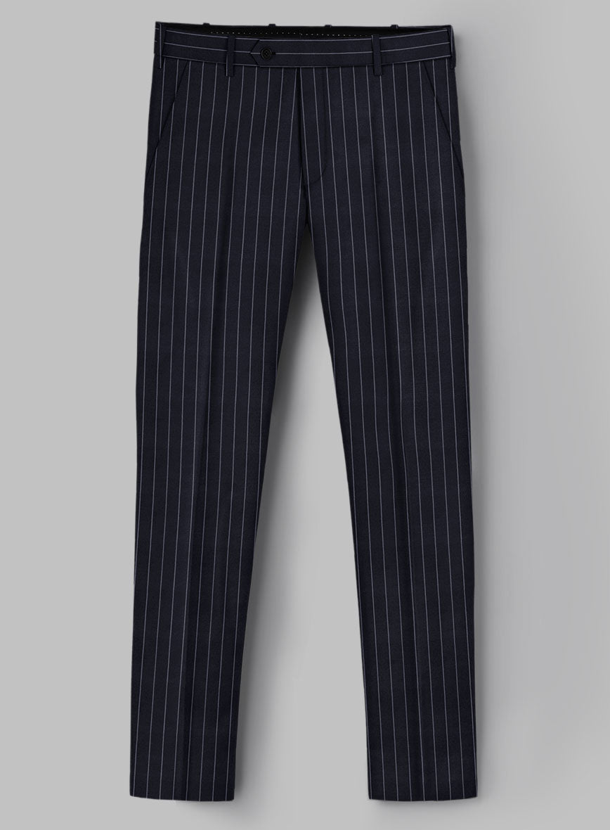 Hardy Minnis Blue Rope Stripe Wool Suit - StudioSuits