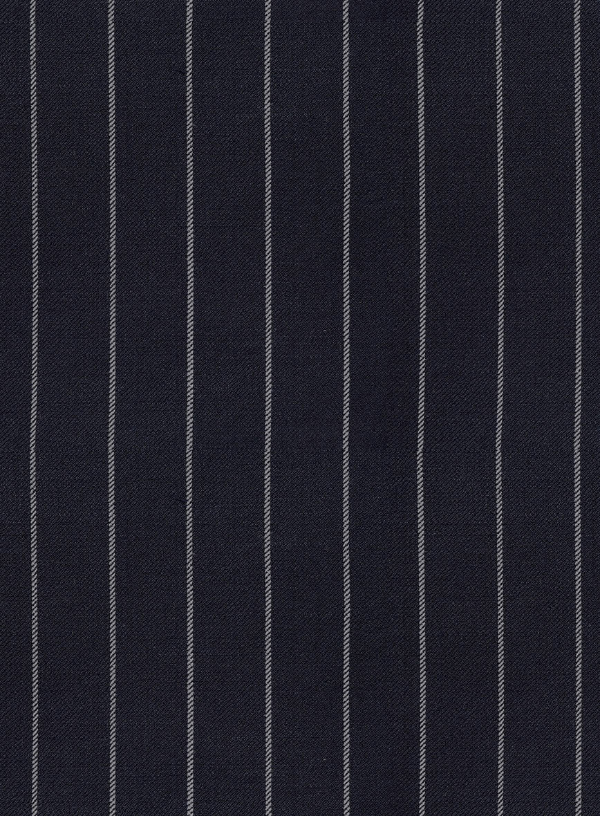 Hardy Minnis Blue Rope Stripe Wool Suit - StudioSuits