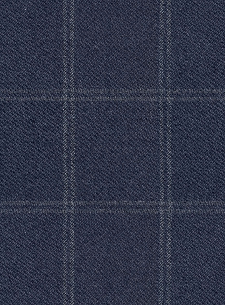 Hardy Minnis Blue Windowpane Wool Suit - StudioSuits