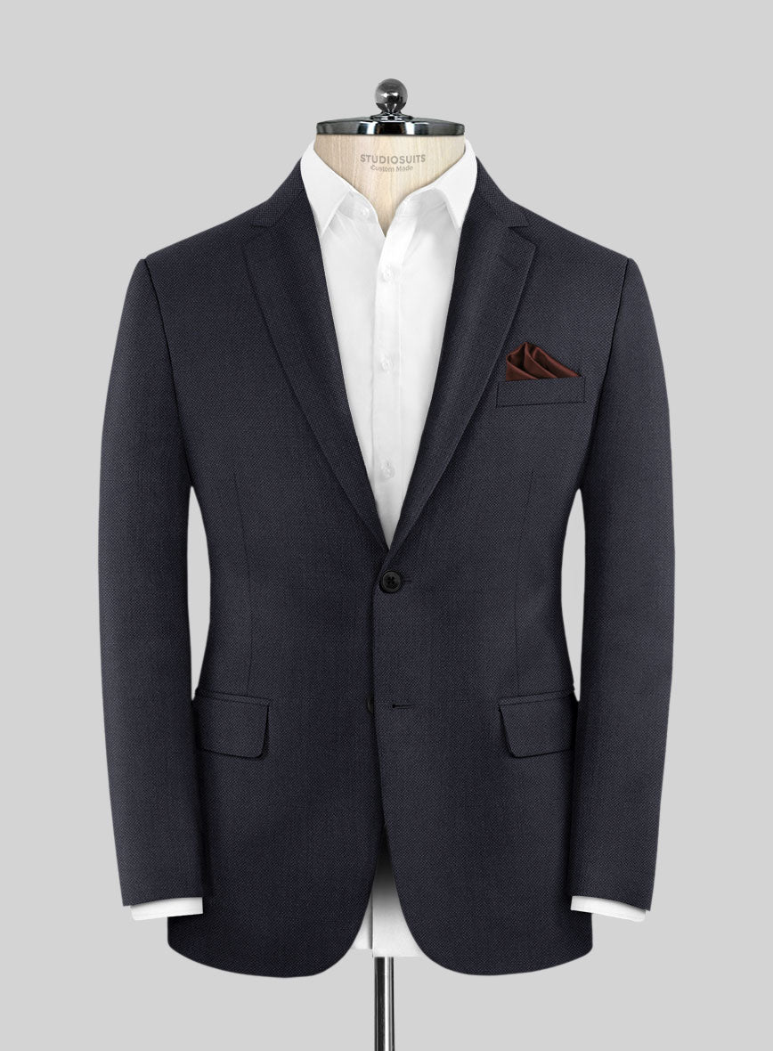 Hardy Minnis Caravel Dark Blue Wool Jacket - StudioSuits