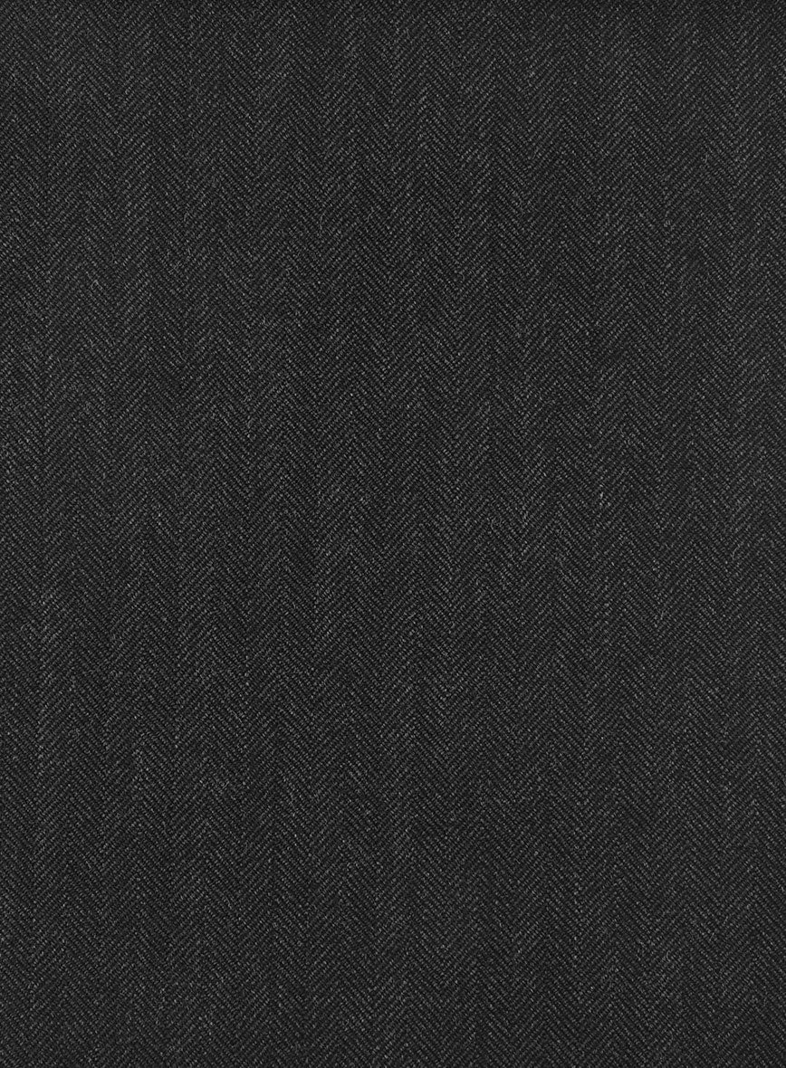 Hardy Minnis Charcoal Herringbone Wool Suit - StudioSuits