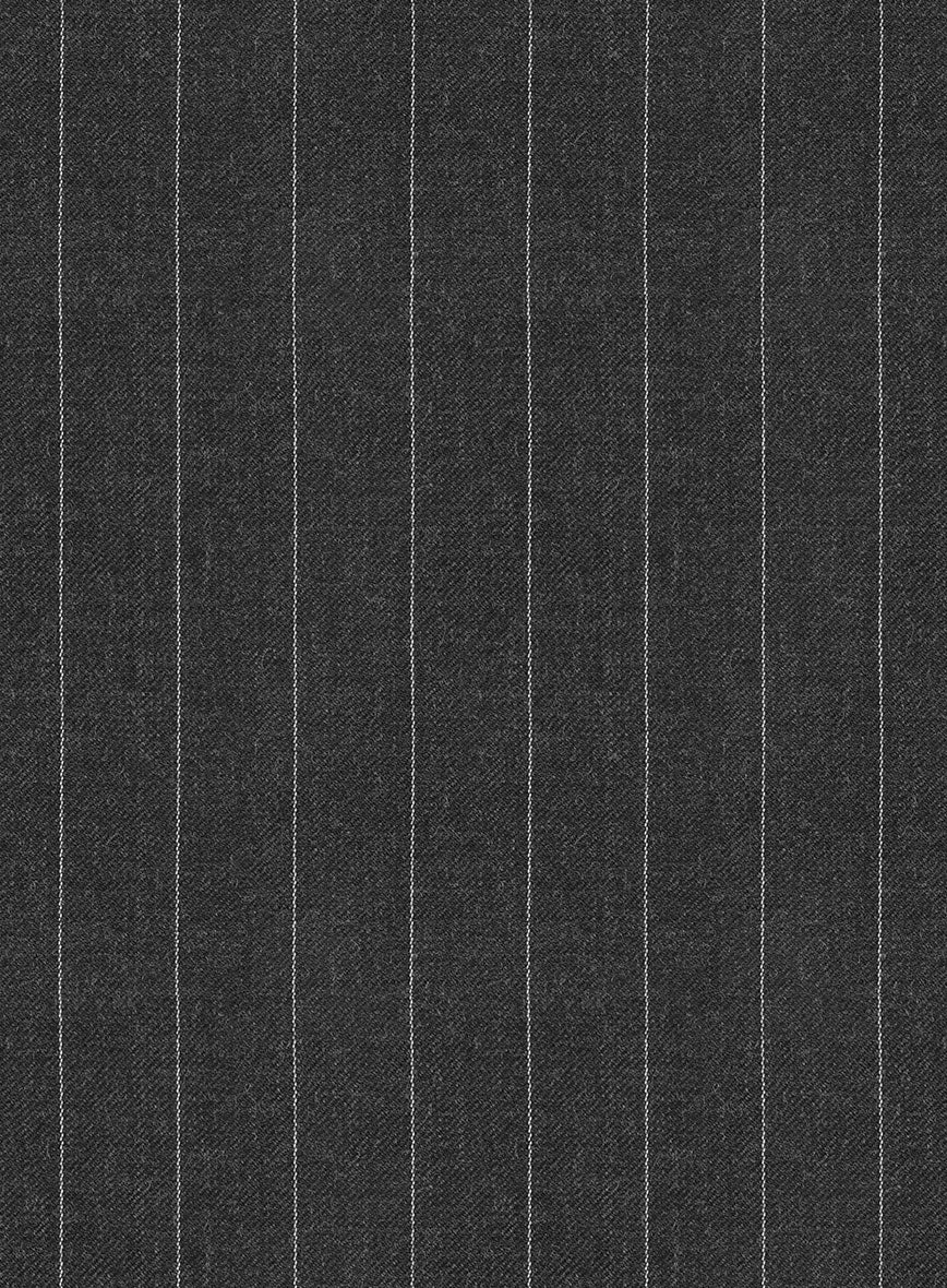 Hardy Minnis Charcoal Pinstripe Wool Pants - StudioSuits