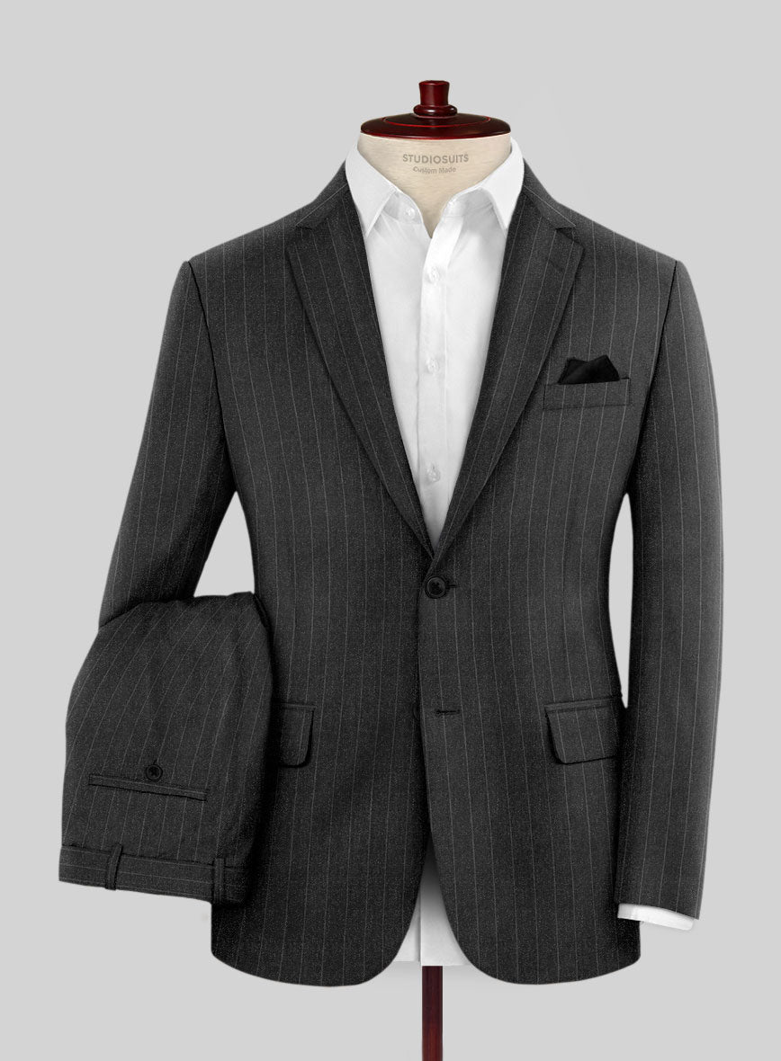 Hardy Minnis Charcoal Pinstripe Wool Suit - StudioSuits