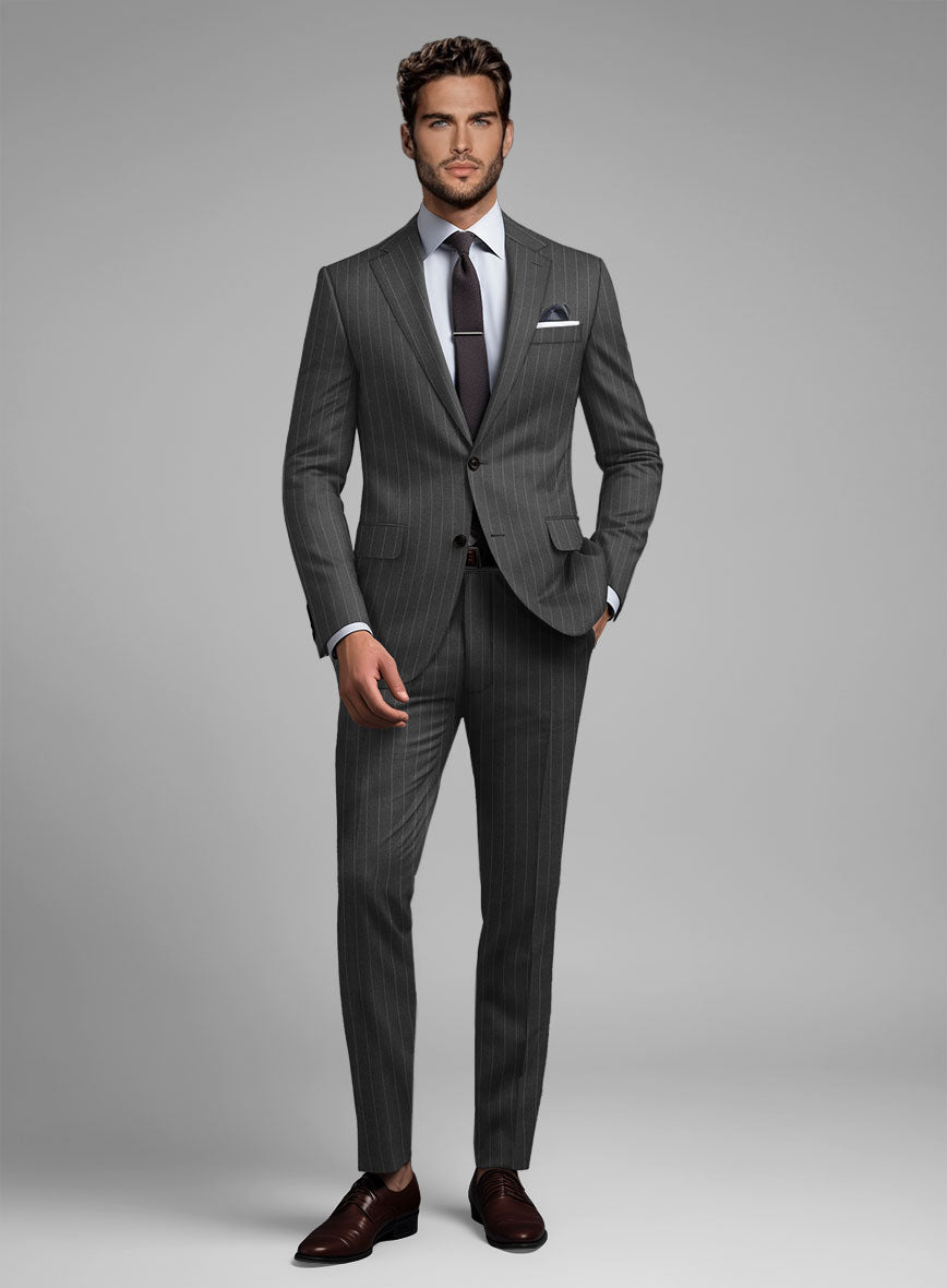 Hardy Minnis Charcoal Pinstripe Wool Suit – StudioSuits