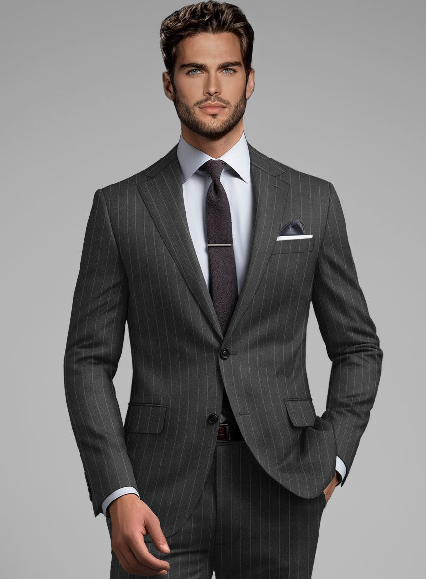 Hardy Minnis Charcoal Pinstripe Wool Suit – StudioSuits