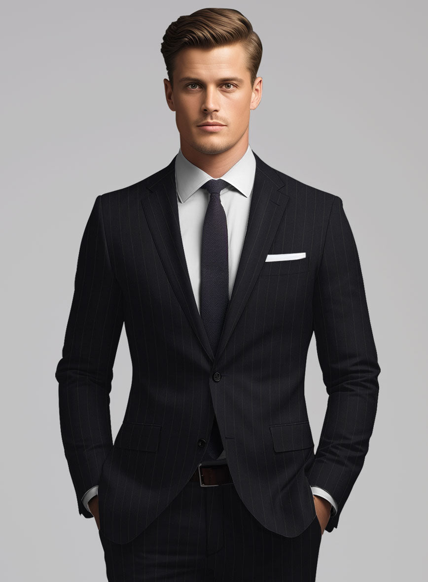 Hardy Minnis Deep Blue Chalkstripe Wool Jacket - StudioSuits