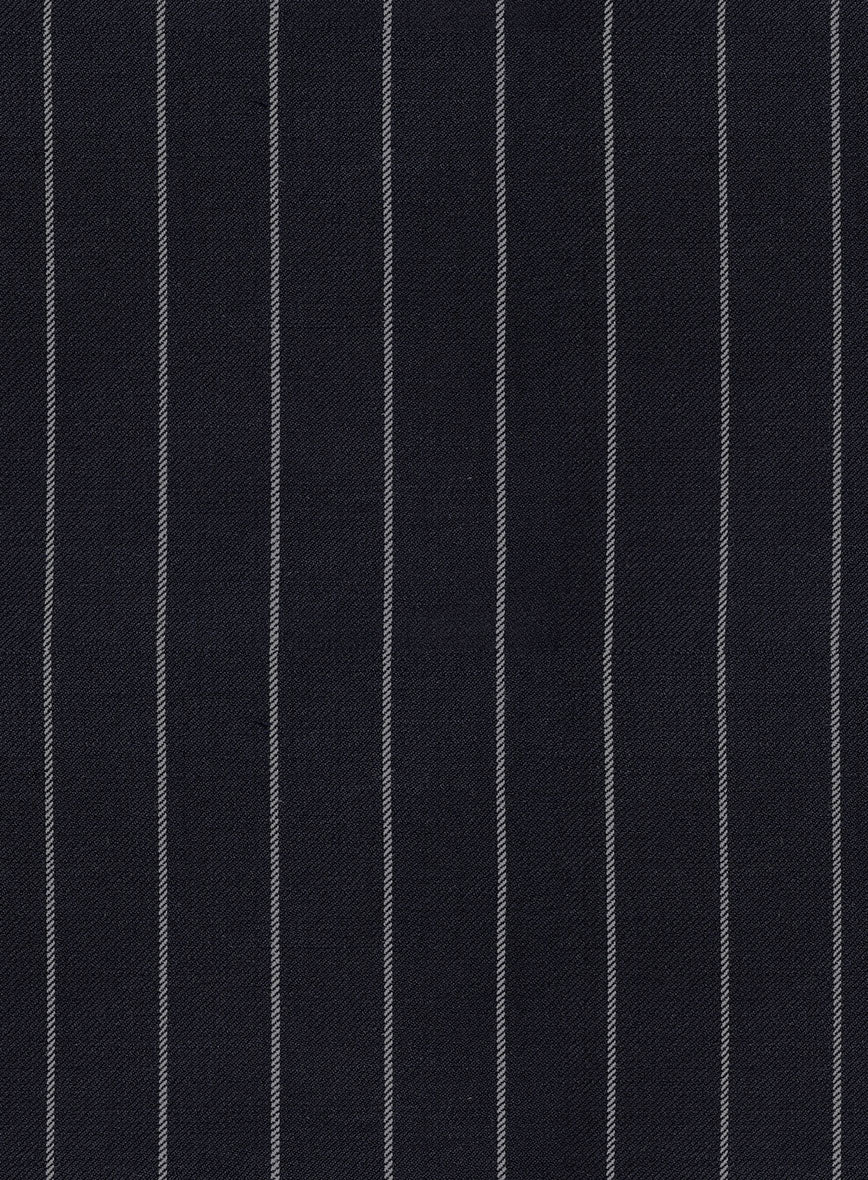 Hardy Minnis Deep Blue Rope Stripe Wool Pants - StudioSuits