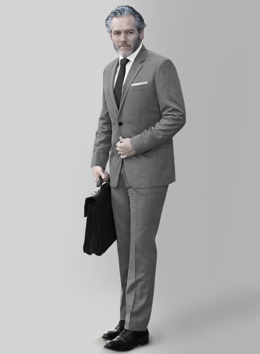 Hardy Minnis Gray Twill Wool Suit - StudioSuits