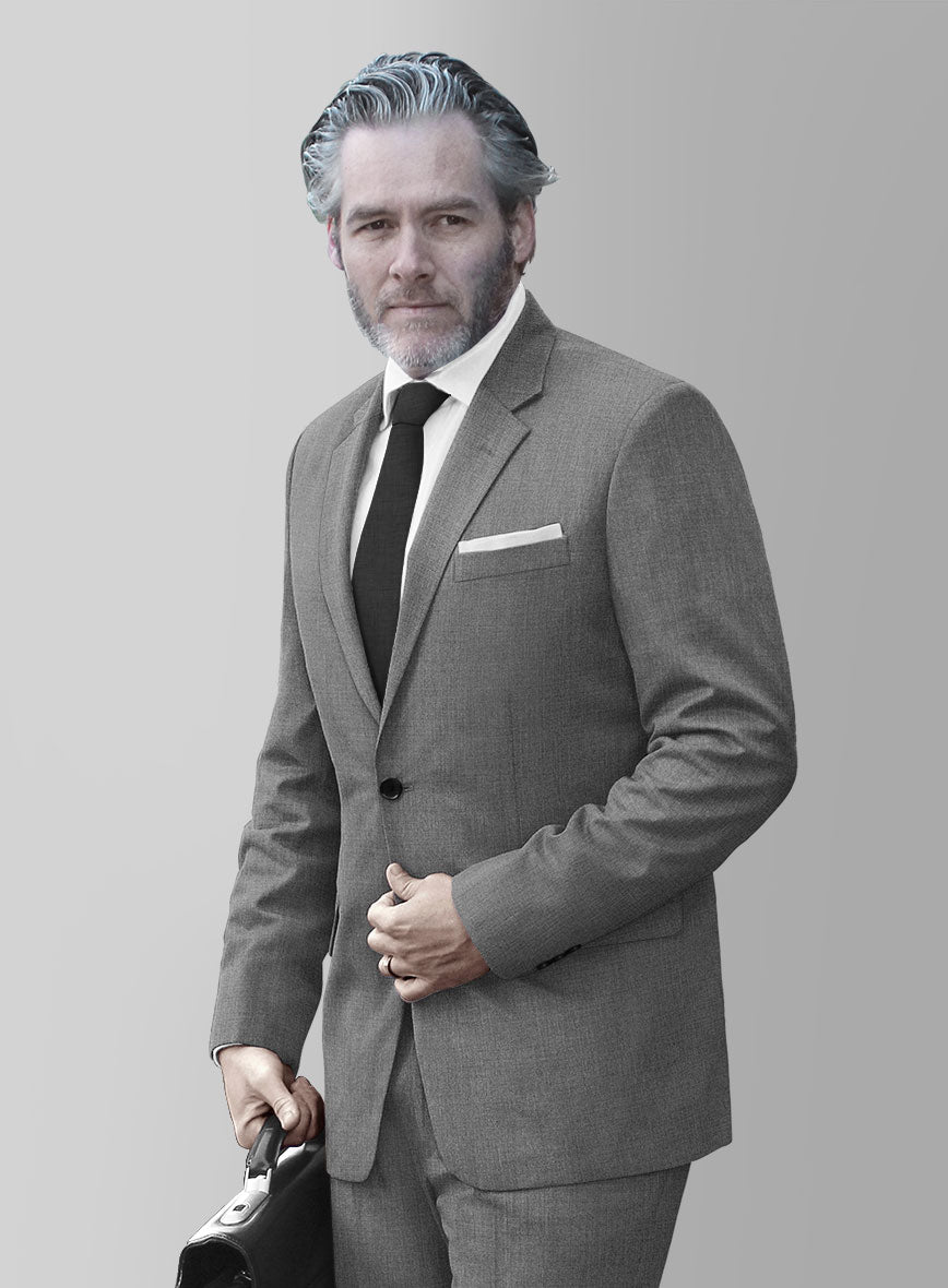 Hardy Minnis Gray Twill Wool Suit - StudioSuits