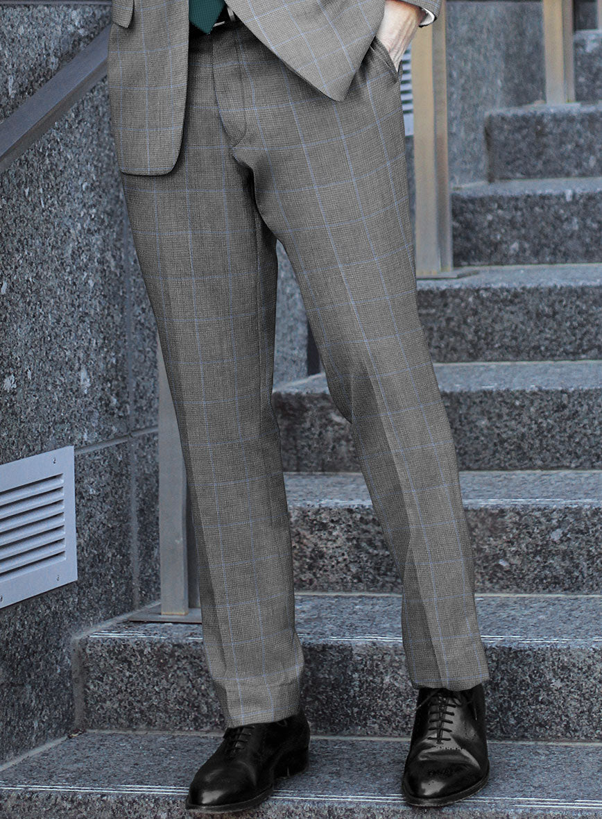 Hardy Minnis Houndstooth Check Wool Pant - StudioSuits