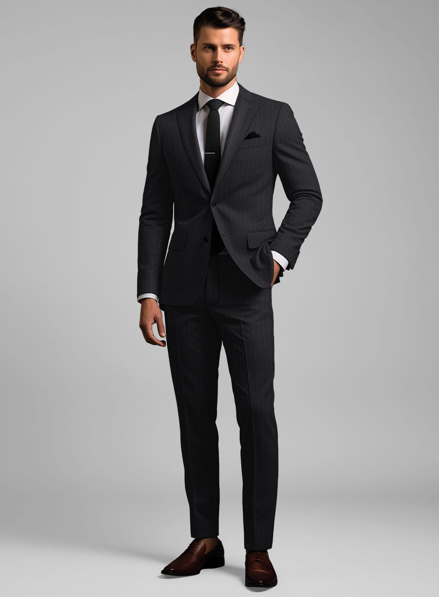 Hardy Minnis Midnight Blue Chalkstripe Wool Suit - StudioSuits