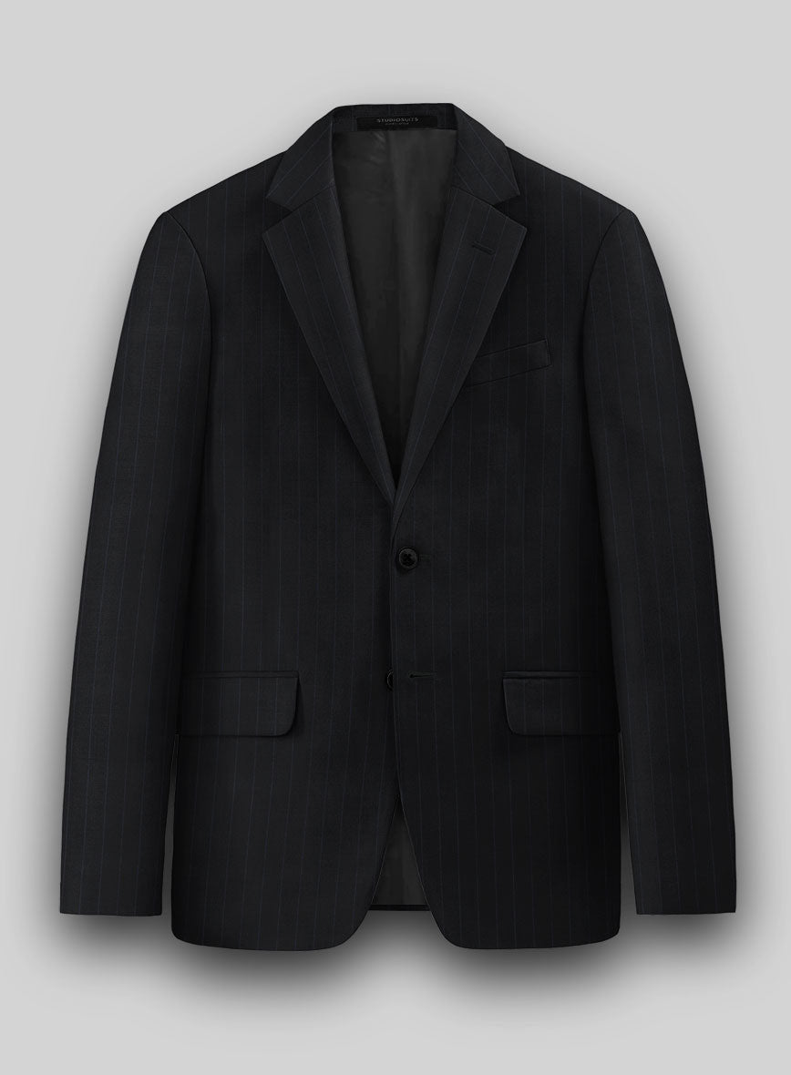 Hardy Minnis Midnight Blue Chalkstripe Wool Suit - StudioSuits