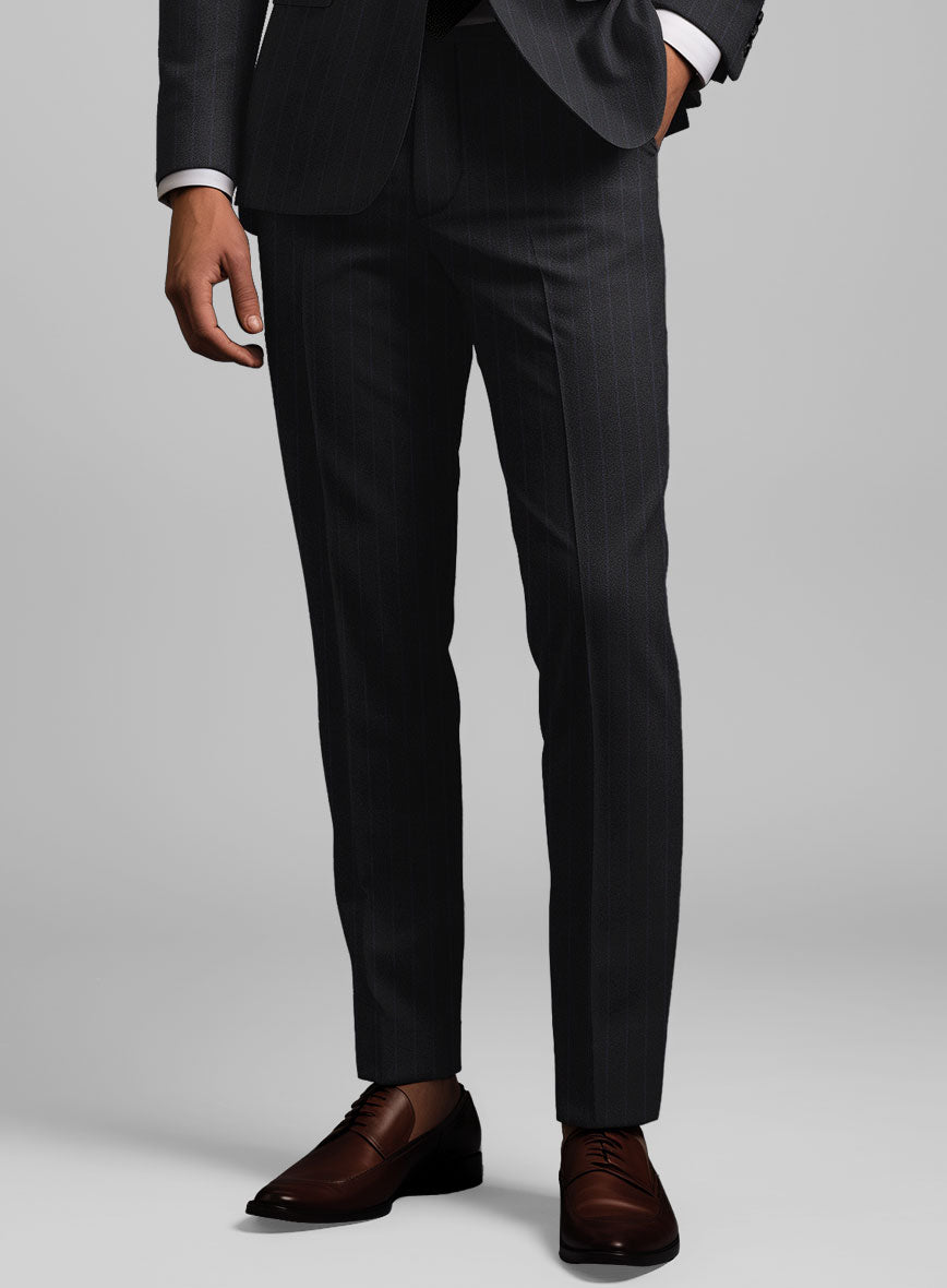 Hardy Minnis Midnight Blue Chalkstripe Wool Suit - StudioSuits