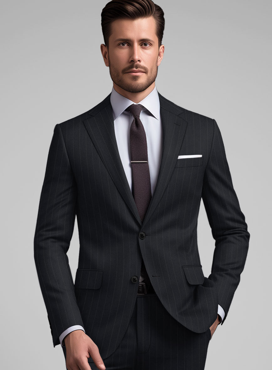 Hardy Minnis Midnight Blue Pinstripe Wool Suit – StudioSuits
