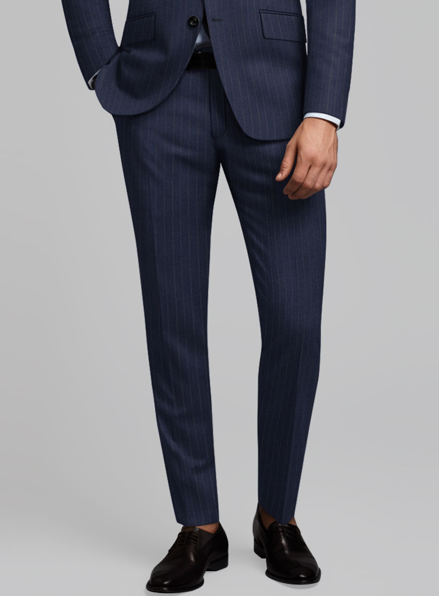 Hardy Minnis Navy Blue Pinstripe Wool Suit - StudioSuits