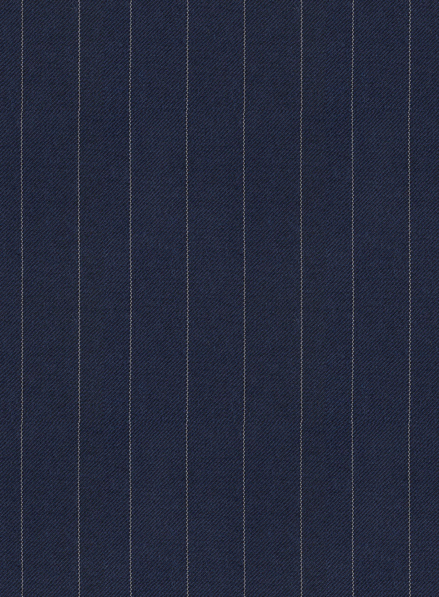 Hardy Minnis Navy Blue Pinstripe Wool Suit - StudioSuits