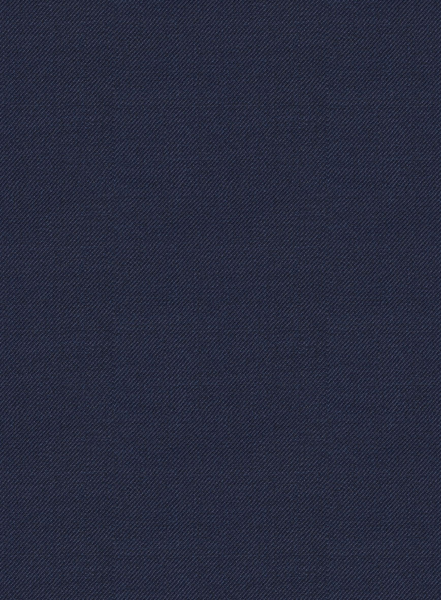 Hardy Minnis Navy Blue Twill Wool Pants - StudioSuits
