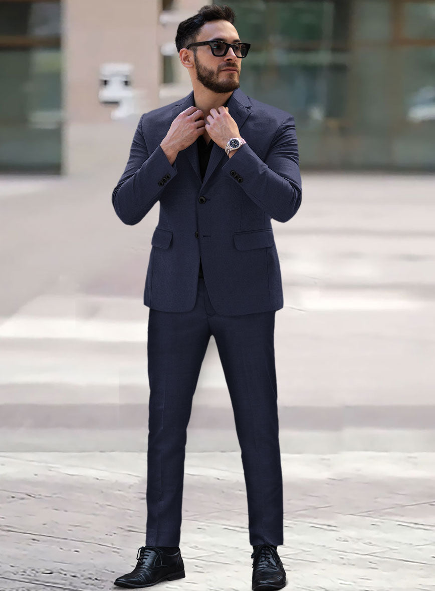 Hardy Minnis Navy Blue Twill Wool Suit – StudioSuits