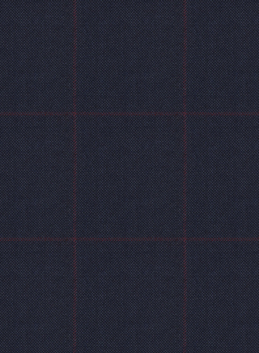 Hardy Minnis Pane Blue Wool Pants - StudioSuits