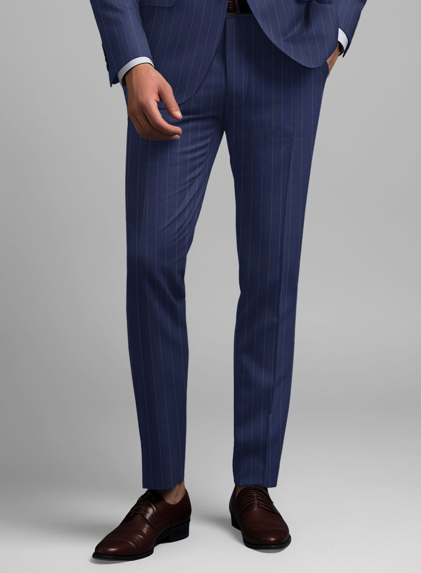Hardy Minnis Royal Blue Pinstripe Wool Pants  StudioSuits
