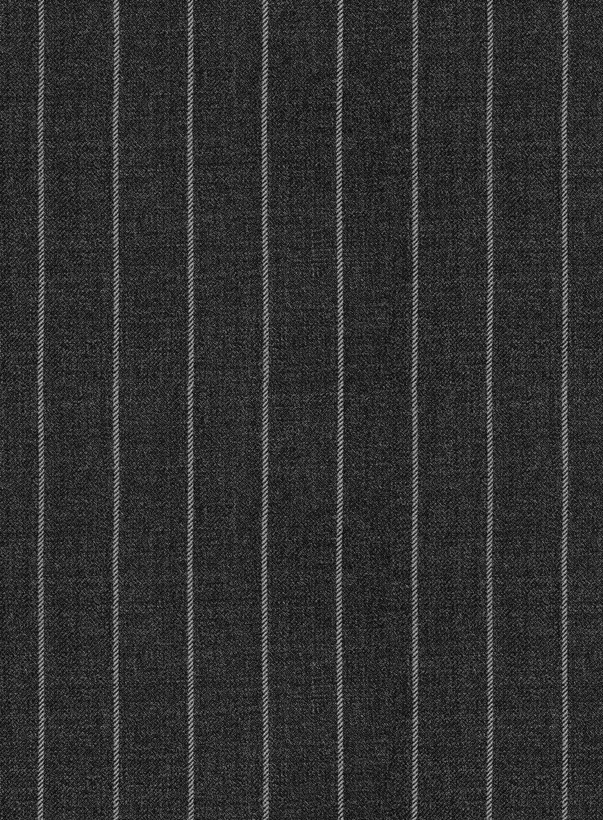 Hardy Minnis Charcoal Rope Stripe Wool Suit - StudioSuits