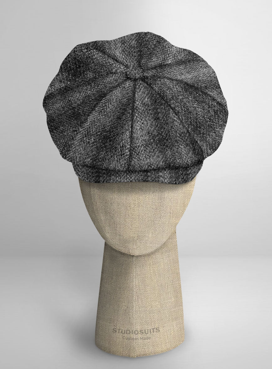 Harris Tweed Scot Gray Newsboy Cap - StudioSuits