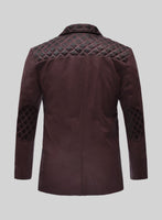 Harper Burnt Wine Leather Blazer - StudioSuits