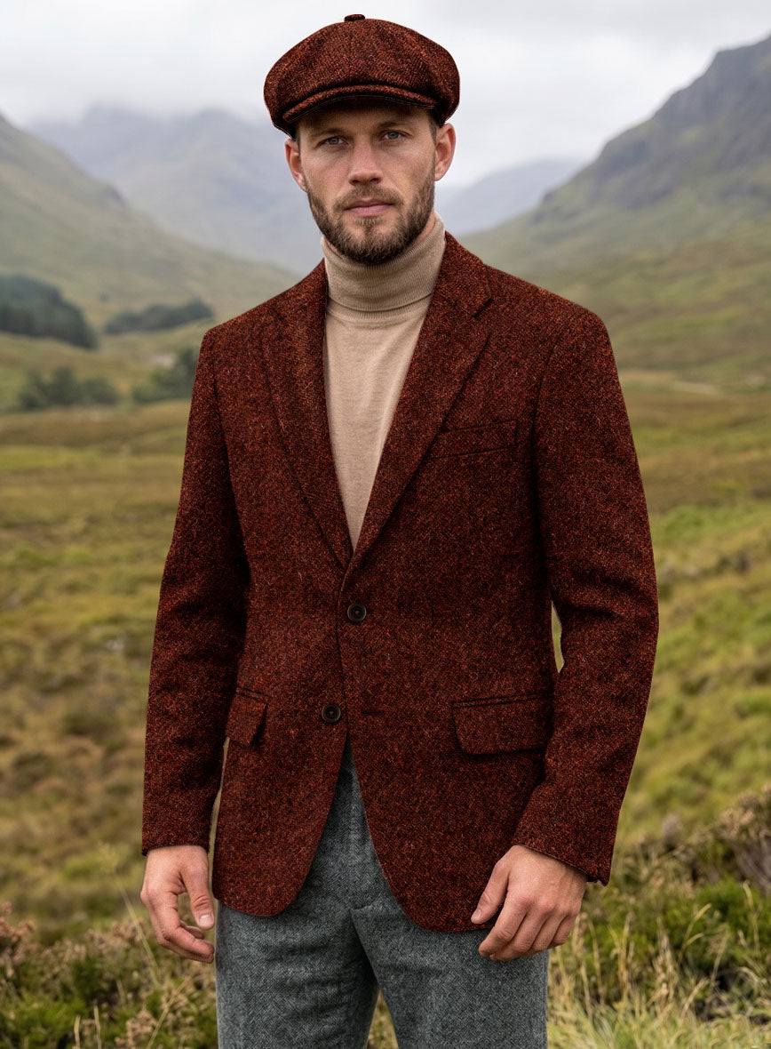 Harris Tweed Augustus Wine Suit - StudioSuits