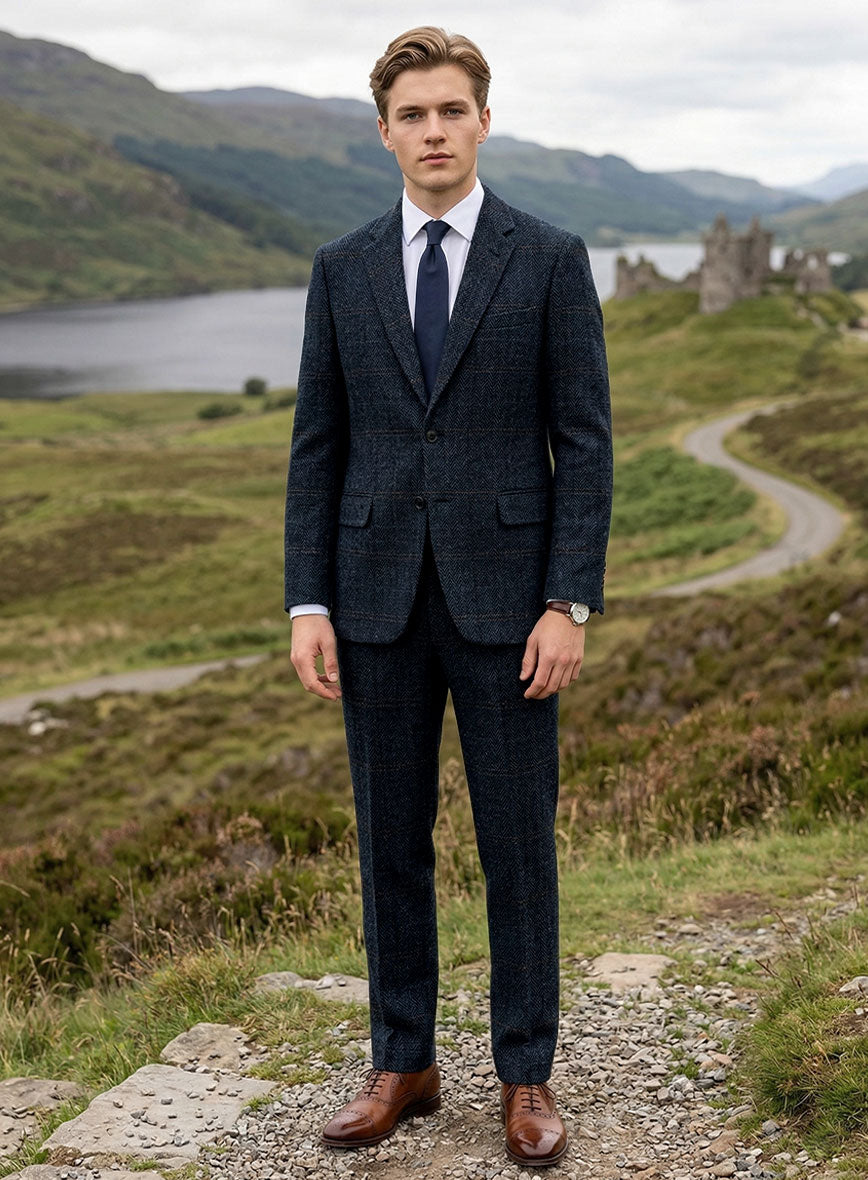 Harris Tweed Country Heritage Blue Suit - StudioSuits
