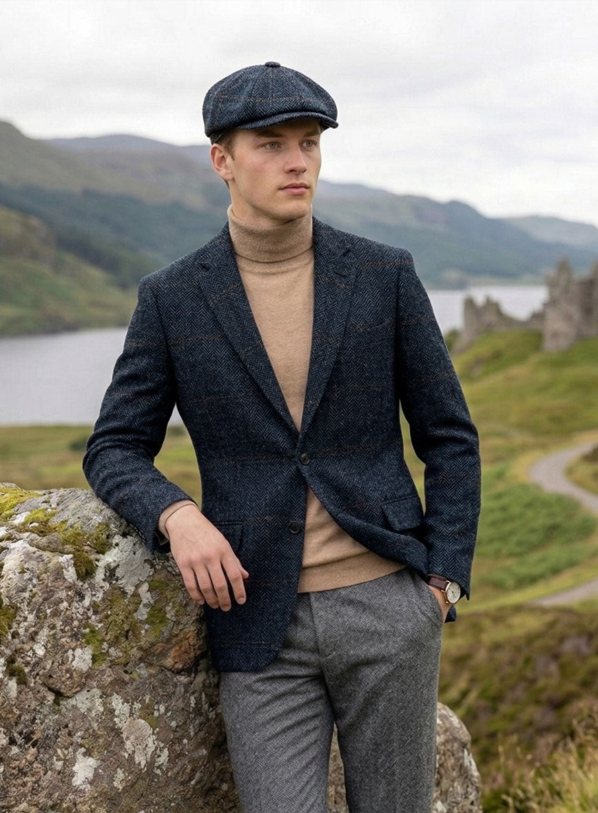 Harris Tweed Country Heritage Blue Jacket - StudioSuits