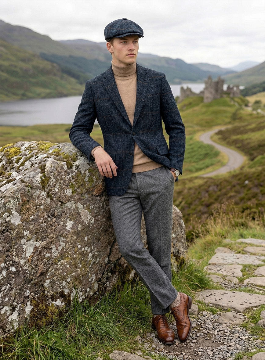 Harris Tweed Country Heritage Blue Jacket - StudioSuits