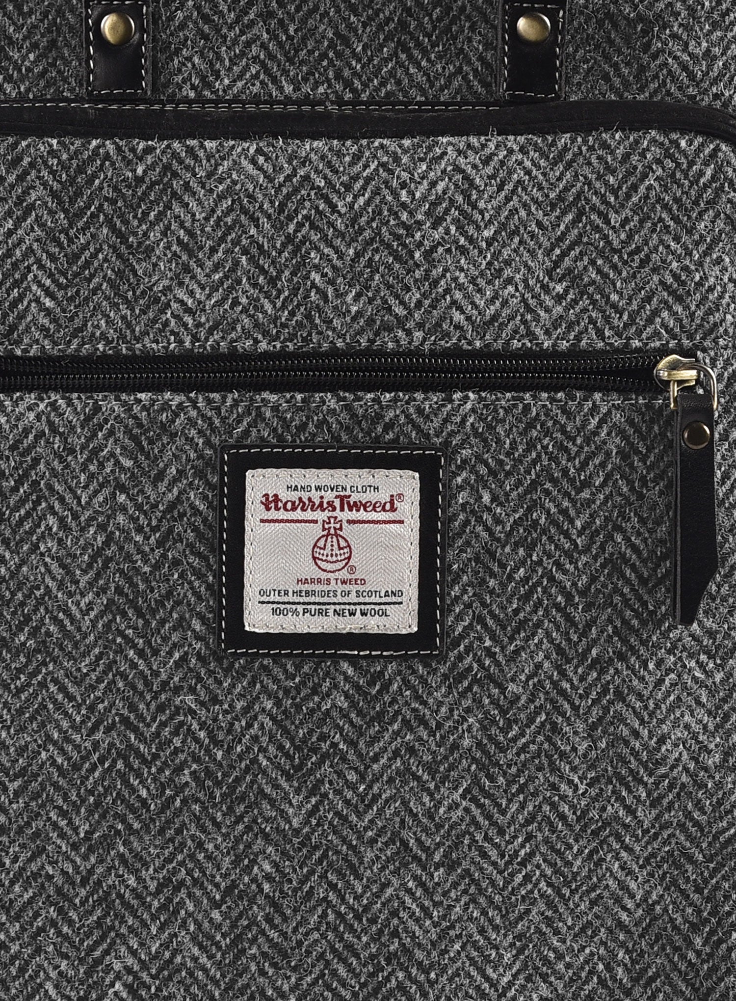 Harris Tweed Dark Gray Herringbone Backpack - StudioSuits