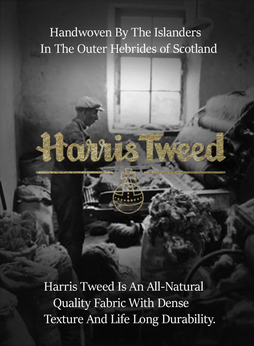 Harris Tweed Wide Herringbone Royal Green Pants - StudioSuits