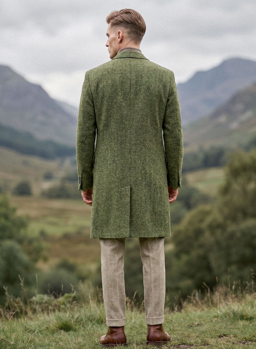 Harris Tweed Greenforge Hopsack Overcoat - StudioSuits