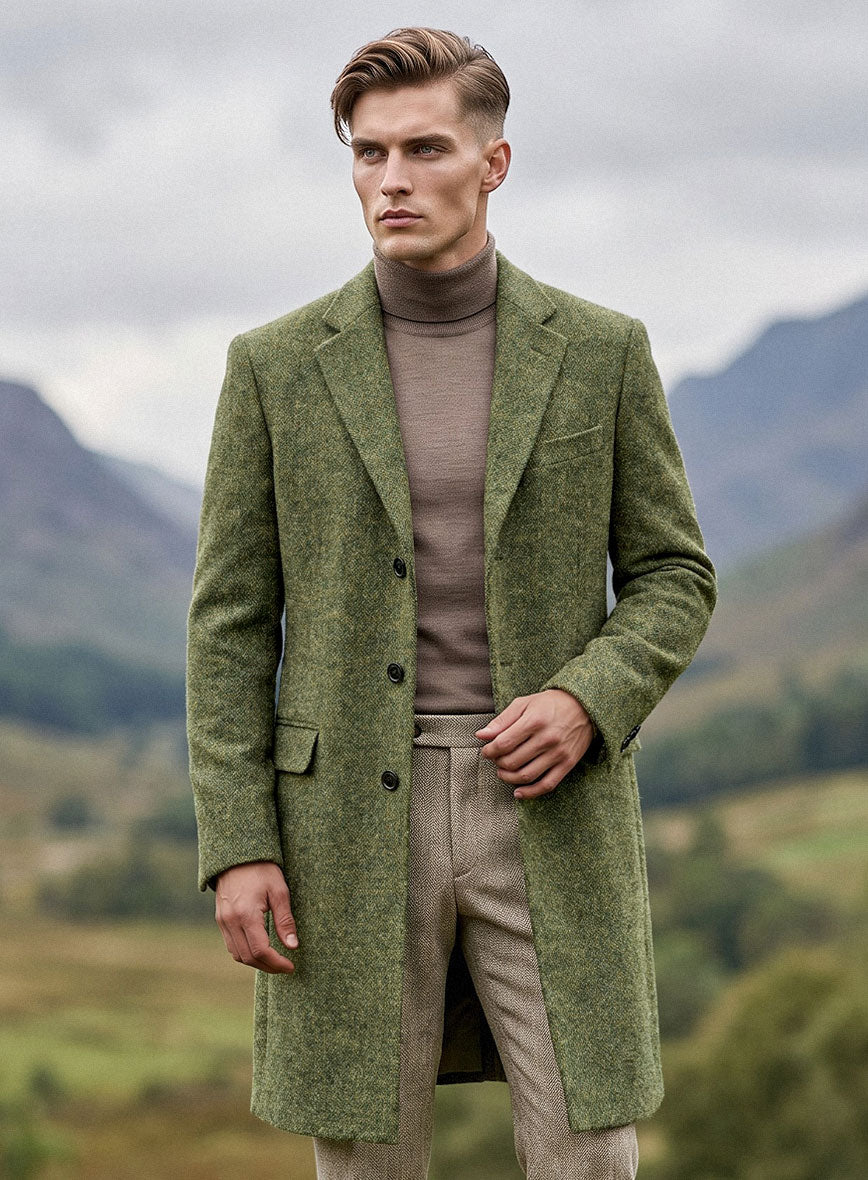 Harris Tweed Greenforge Hopsack Overcoat - StudioSuits